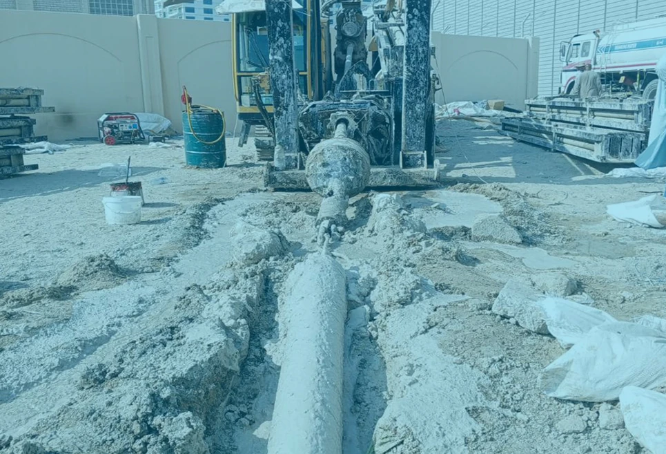 Inframax highway crossing drilling setup onsite