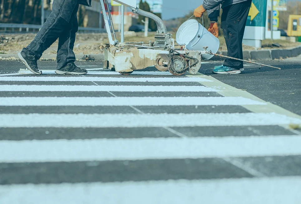 Inframax field specialists implementing street marking and trenchless directional operations layout